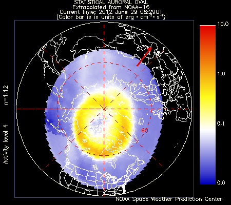 Northern lights forecast in the world