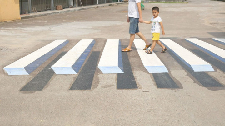 Image result for his Village Has A 3D Zebra Crossing- Future Road Safety For All